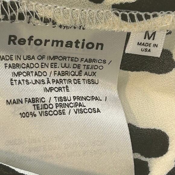 Reformation romance leopard print semi sheer tie long sleeve blouse size M - Picture 7 of 7